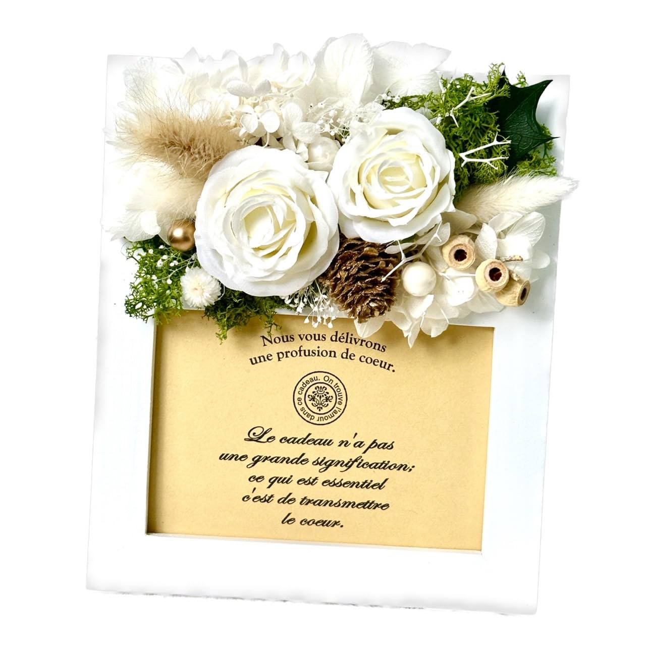 

White Rose Island Moss Photo Wood Artificial Preserved New Photo 89 x Frame 16cm Wide x 6cm Long x 19cm White Lulu s Frame, Frame, Flowers, Flowers,