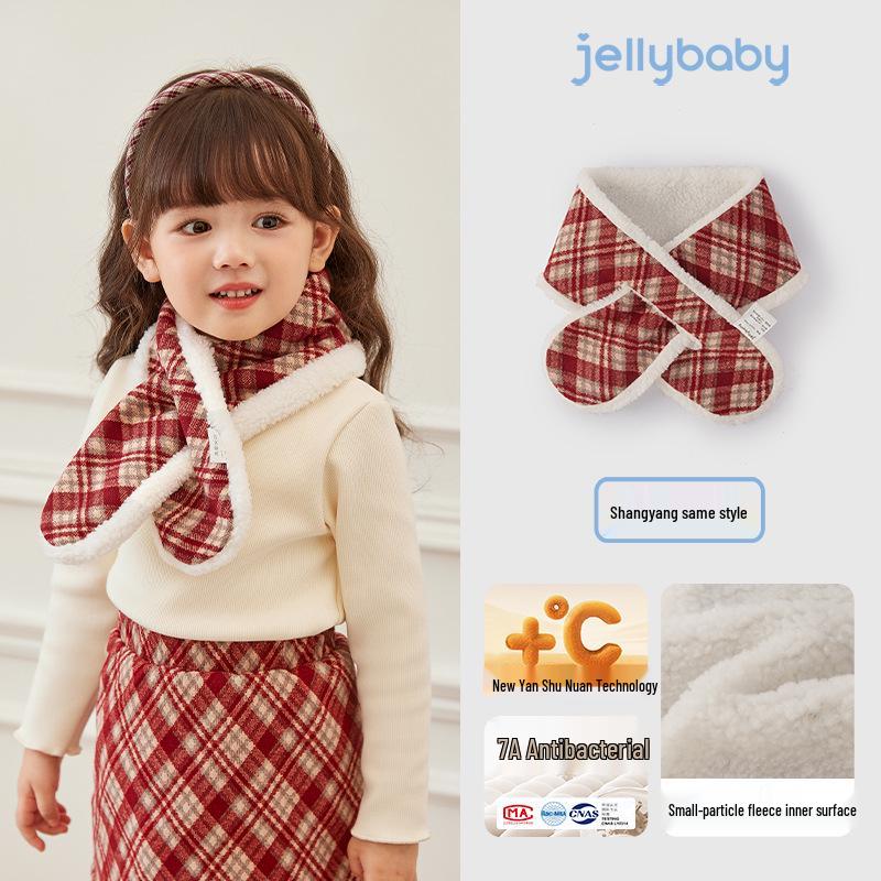 Antibacterial Far-Infrared Warm Velvet Scarf: Windproof Neck Gaiter for Girls & Babies in Autumn/Winter One Size