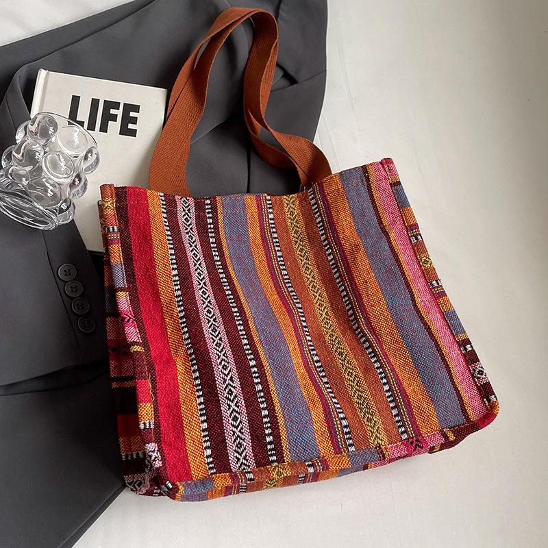 

Большая вместительная сумка-тоут в этническом стиле для женщин, новая модная сумка-тоут для женщин, сумка для студентов колледжа