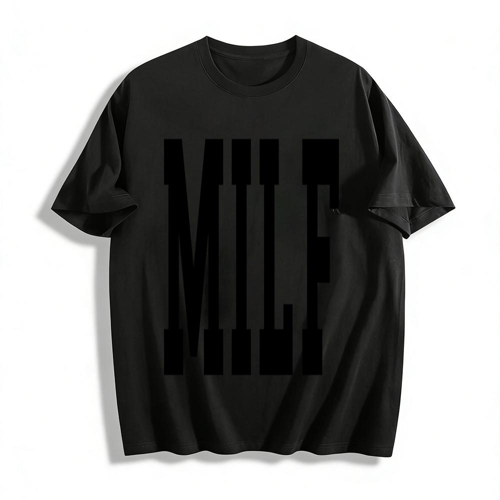 

Milf Graphic Print T Shirt Unisex Casual Loose Crew Neck Short Sleeve Vintage Tee For Daily Wear Pure cotton T-shirt XXS