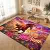 Horse Theme Soft Crystal Velvet Rug Custom Name & Text Print Non Slip Floor Rug for Bedroom Living Room