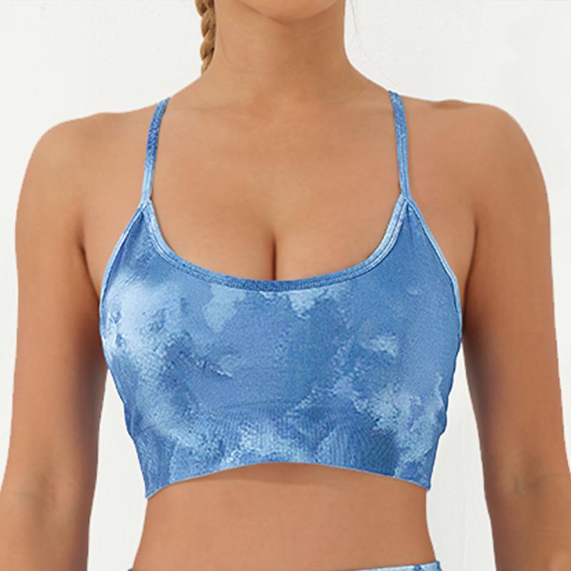 

Бесшовный бюстгальтер для йоги Alpha: Европейский и американский принт, Облегающий крой, Красивый дизайн спины, Женская спортивная одежда для фитнеса и бега Medium