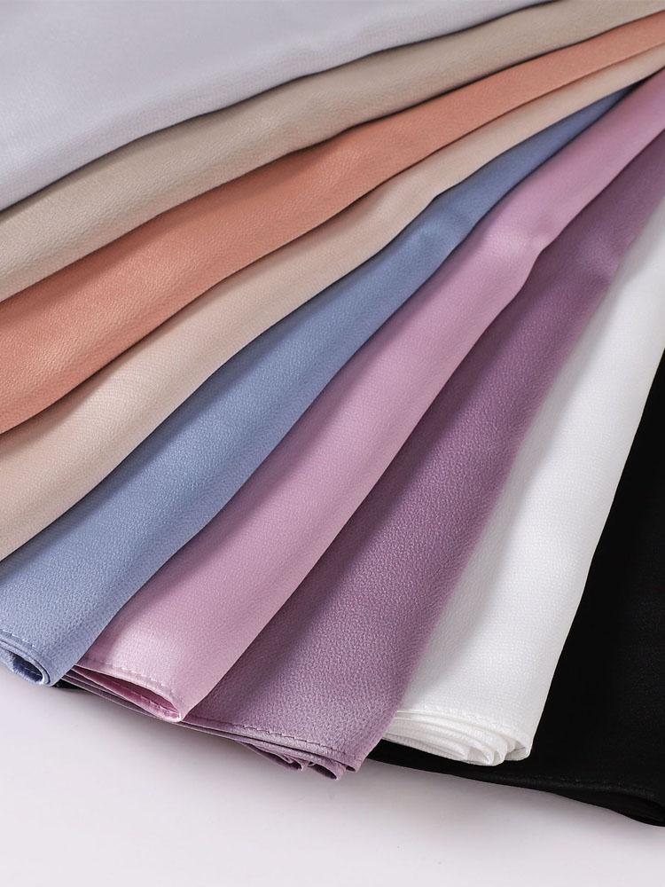 VigoAnne 2025 Lady Muslim Middle East Hijab Shawls Women Plain Scarf Chiffon Solid Casual Islamic Turban Headband 175cm*70cm