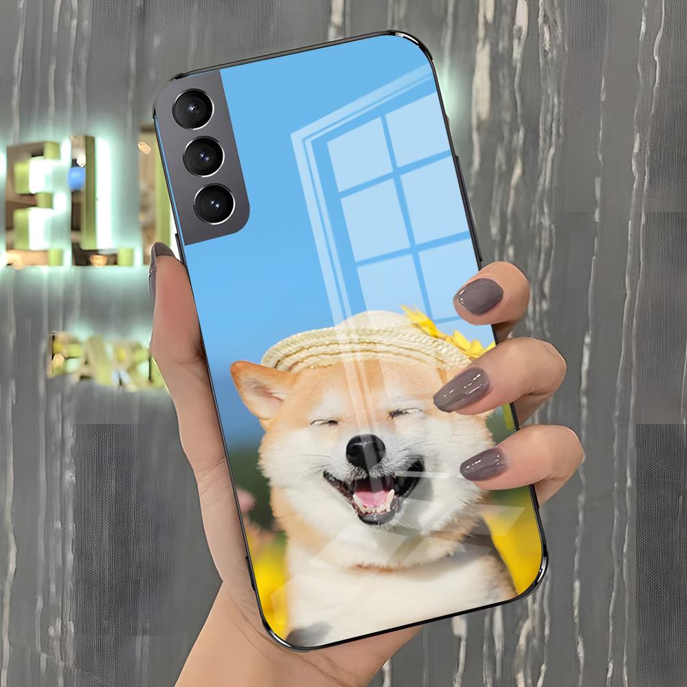 Cute Shiba Inu Phone Case For Samsung A25 A13 A33 5G A54 A36 A35 A56 A52 A14 Shockproof Glass Cover