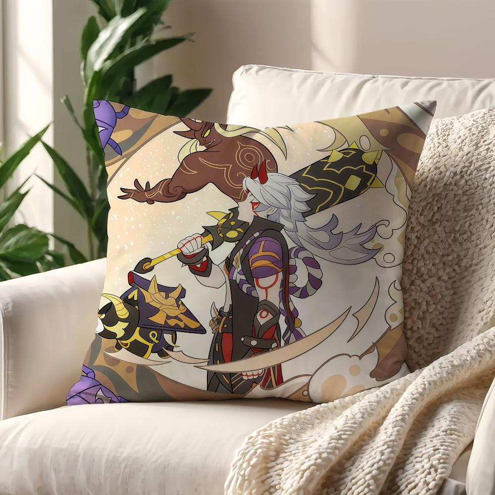 Genshin Impact Skirk boy cool b cushion cover Pillow Cover Decoration Room Home Sofa living Office Car Nordic Simplicity