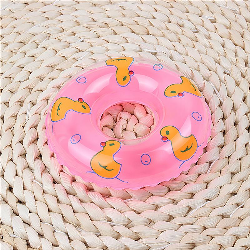 2Pcs Kids Mini Swim Ring Bath Toy Summer Fun Swimming Pool Accessory Float Ring Toys For Rubber Ducks Doll Inflatable Bath Toy