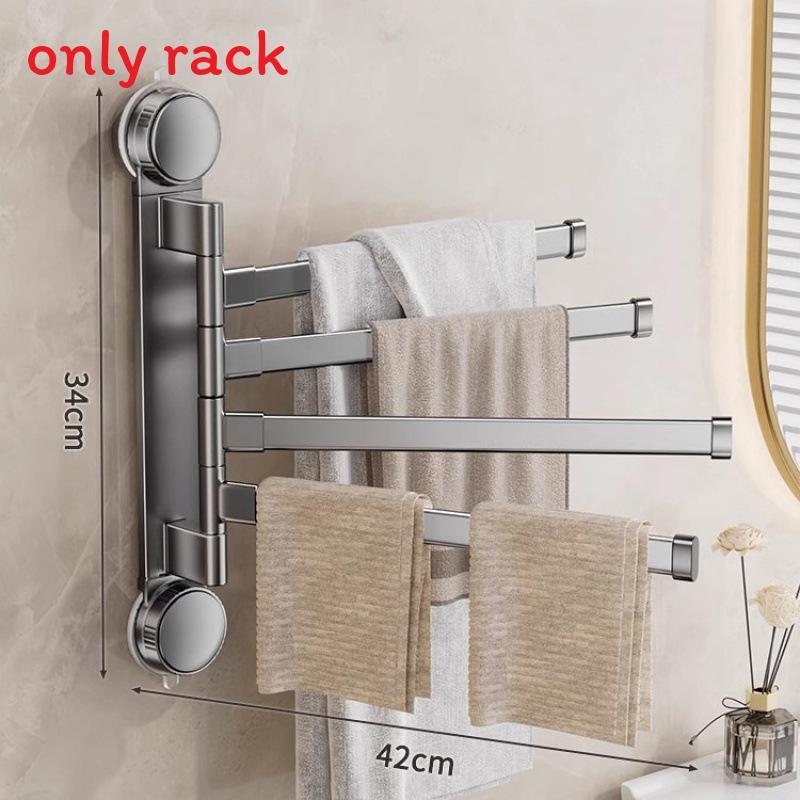 Modern Minimalist Plastic Rotating Towel Rack With Suction Cups For Bathroom Organization