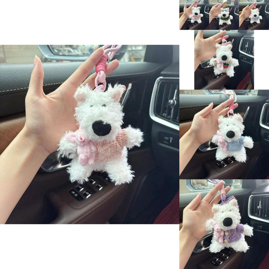 Adorable Cartoon Dog Plush Keychain Soft Pp Cotton Stuffed Animal Bag Charm