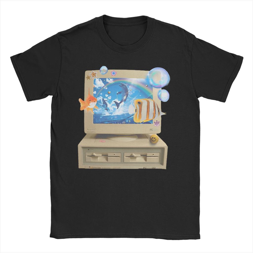 Frutiger Aero Aesthetic T-Shirt for Men Women Softstyle Novelty 100% Cotton Tees O Neck Short Sleeve T Shirts Big Size Clothes