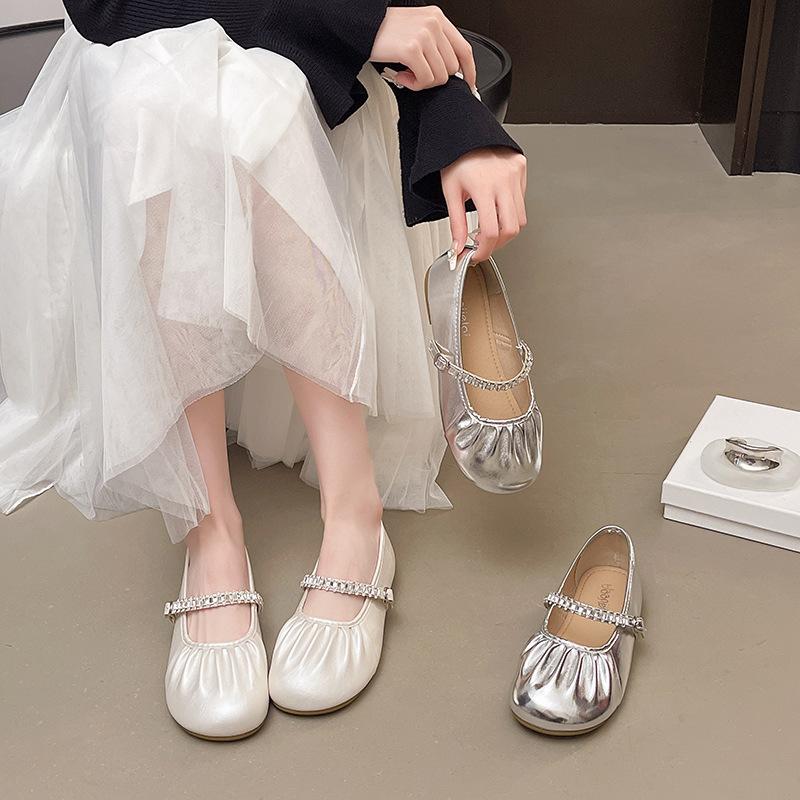 French Mary Jane shoes flat single shoes women's summer 2025 new outer wear skirt soft sole soft surface comfortable women's shoes