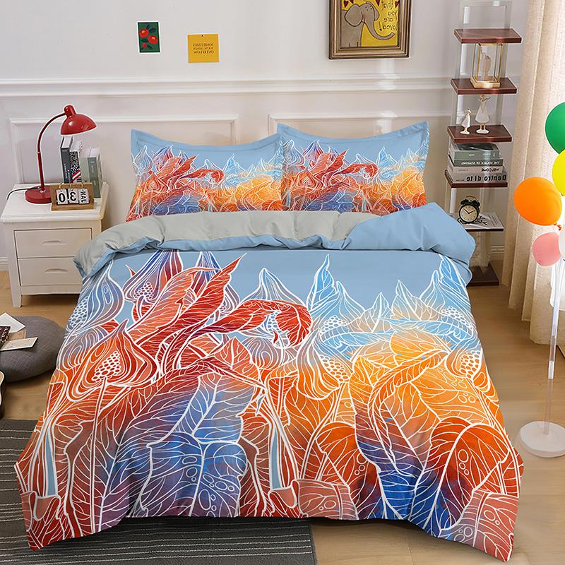 3D Bedding Set Fashion Duvet Cover Set Plant Pattern Home Textile Queen King Size Quilt Cover Pillowcase Bed Linen Drop Shipping