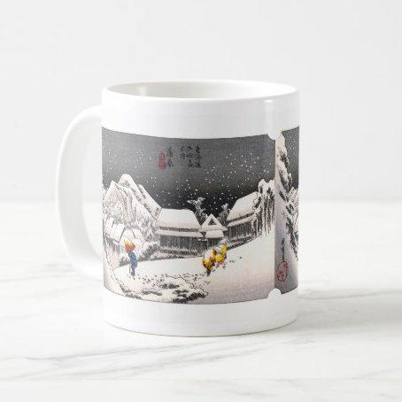Utagawa Hiroshige's "Kambara, from the Fifty-three Stations of the Tokaido" mug: Photo mug (Ukiyo-e series)