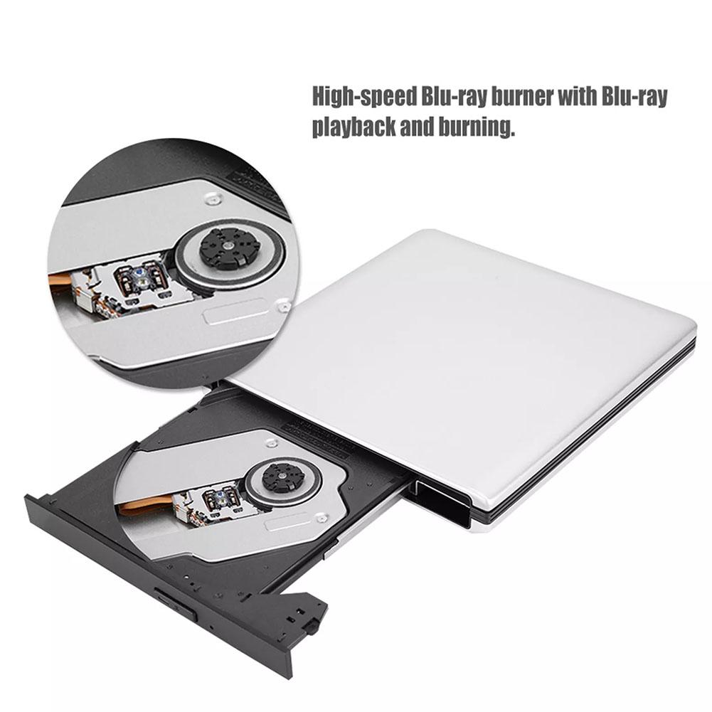 For Blu-Ray Burner USB3.0 External Optical DVD Drive Recorder BD-RE/ROM 3D Blu-Ray Players Writer Reader for Windows Laptop