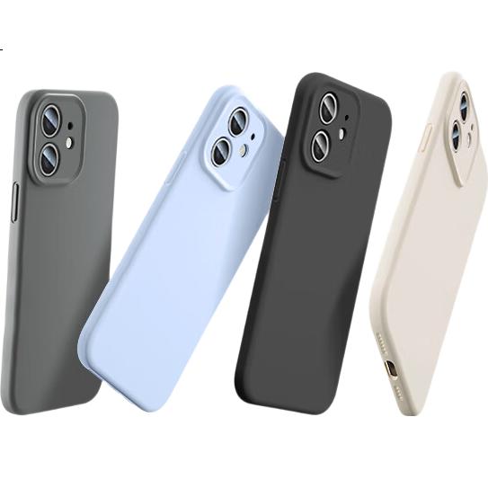 GURRS Ultra-Thin Full-Coverage Shockproof Liquid Silicone Case for iPhone 12 Pro, Matte Black