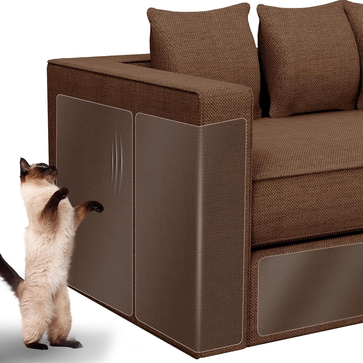 Защита мебели от кошачьих царапин, 12 шт. – Прозрачные самоклеящиеся накладки на диван – Средство от царапин для дивана и обивки, Матовая Datte 12