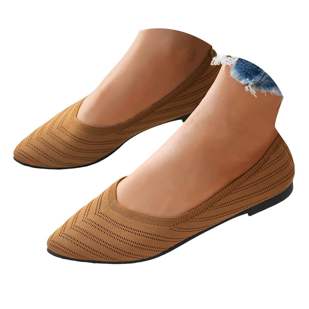 Women Flat Shoes Slip Comfortable Walking Ballerina Shoes Cute Ballet Ladies Portable Low Wedge Loafers Women Flat Shoes Wide