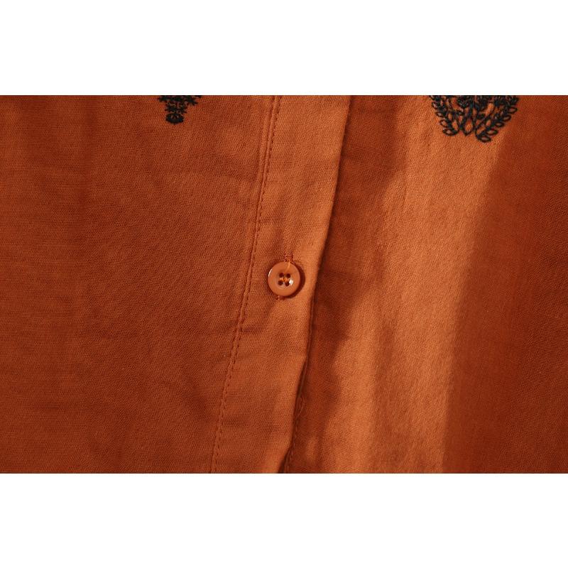 DIMANAF 2026 Plus Size Women Blouse Shirts Tunic Summer Oversize Loose Casual Cotton Linen Lady Tops Embroidery Floral