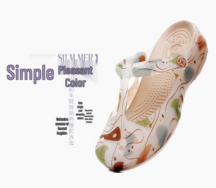 VEBLEN Women's Summer Flat Jelly Sandals - Beach & Outdoor Wedge Slippers