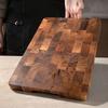1pc Large Wood Board - Heavy-Duty Wood Grain Chopping Board, Large Leaf Camellia Tree Wood for Meat, Cheese, Vegetables, Bread