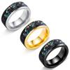 8mm Opal Titanium Steel Ring - Galaxy Series Starry Sky Design for Men and Women