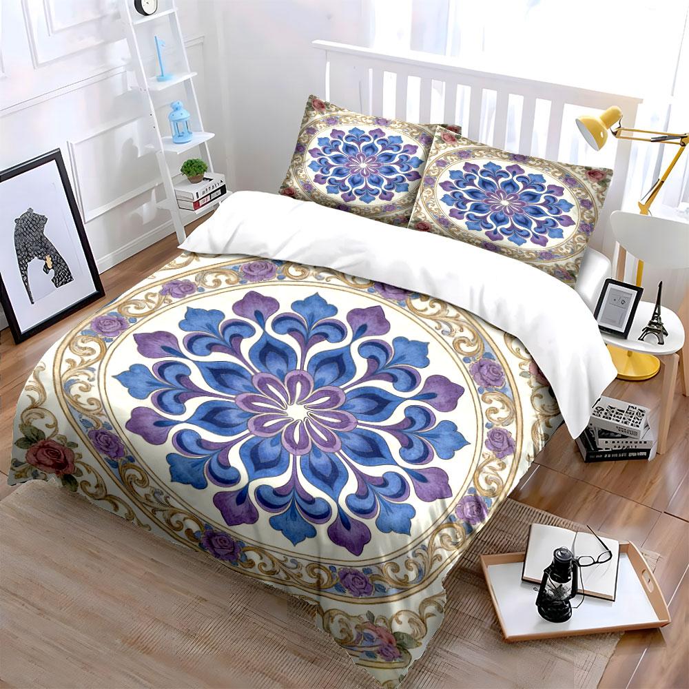 Floral Decorative Set For Home Soft Comfortable Duvet Cover Bedding Set Included 1*Duvet Cover & 2*Pillowcases, Gift