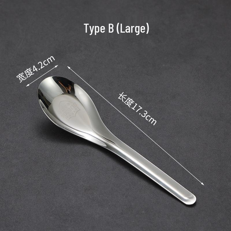 Stainless Steel Long-Handle Thickened Flat Spoon for Home, Hotel, or Restaurant
