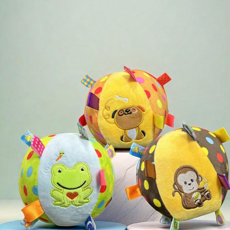 Pet soccer bell dog toy ball for dogs to entertain themselves, relieve boredom, chew, with plush leather ball pet toy