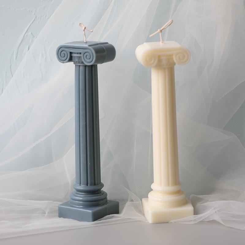 1 PC 3D Roman Column Candle Silicone Mould Aromatherapy Plaster Mould Wax Candle Mold Home Decoration