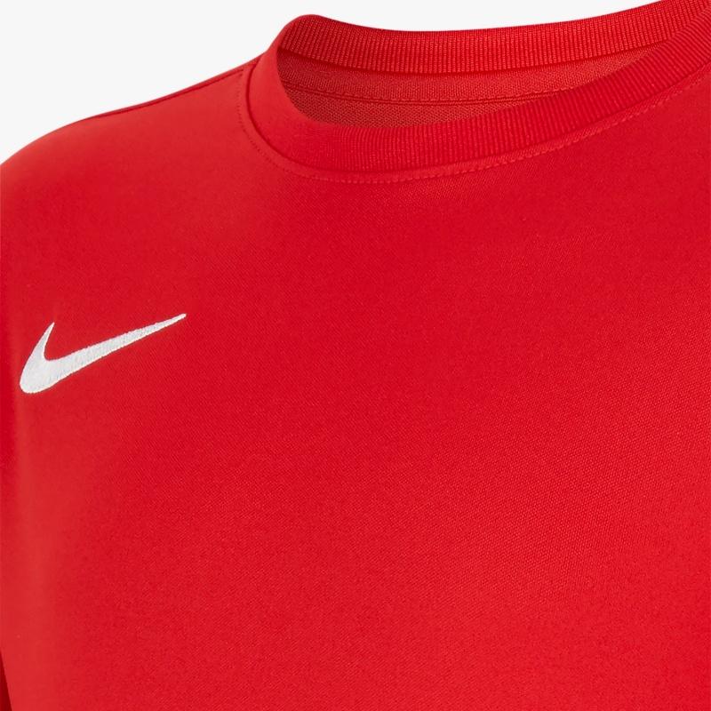 Nike Logo Print Solid Color Round Neck Short Sleeve T-Shirt Kids Tops Red BV6741-657
