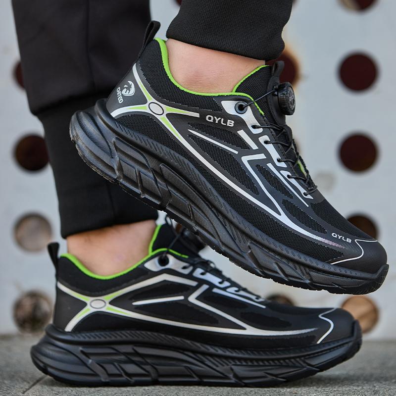 Fashion Rotating Button Safety Shoes Men Steel Toe Sneakers Anti-smash Anti-puncture Work Shoes Non-slip Security Protective Sneakers