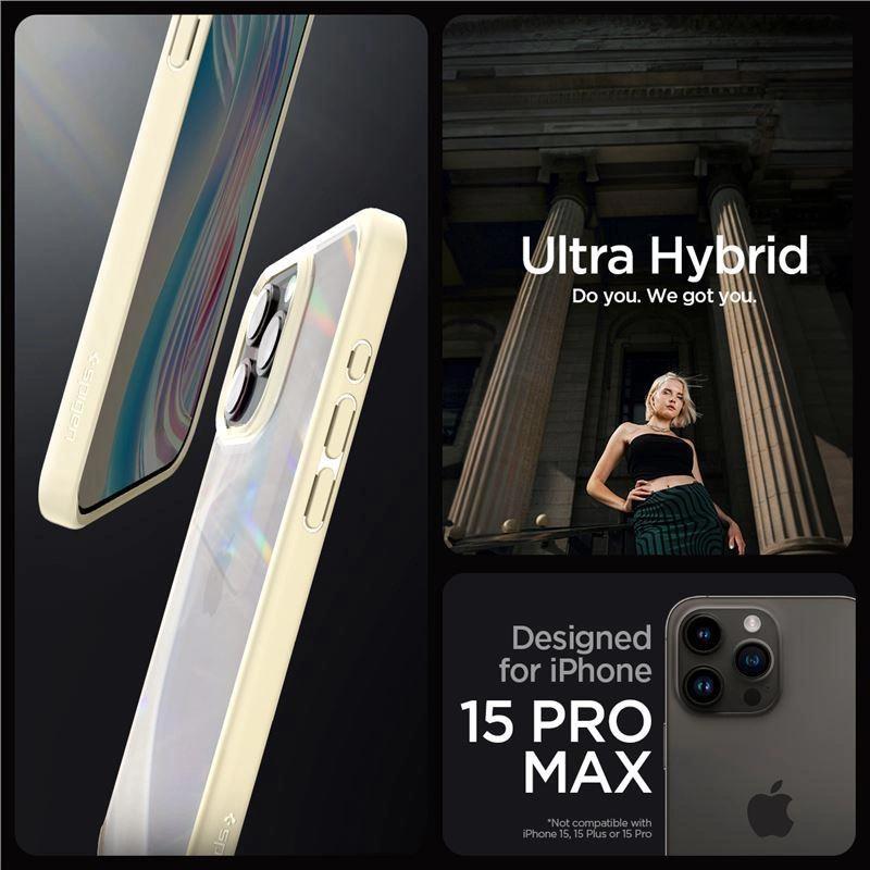 Etui Spigen Crystal Hybrid Na Iphone 15 Pro Max - Przezroczysto-Beżowe