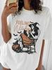 Retro Halloween Casual Versatile Short Sleeved ONeck Printed Summer Fashion Trend Retro TShirt Womens Loose Top TShirt