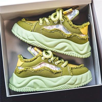 2024 Latest Luxury Classic Mesh Breathable Running Shoes Spring and Autumn Men's Thick Sole Lacing Casual Board Shoes Sneakers