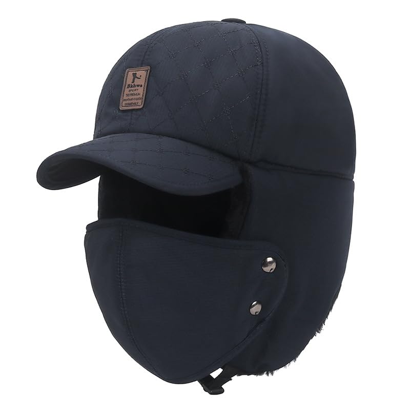 

[YAYUPLUS] work cap hat men s ladies Raised sleeve cold weather hat Windproof warm With earmuffs flight cap mask cap with mask buckle Cold protection