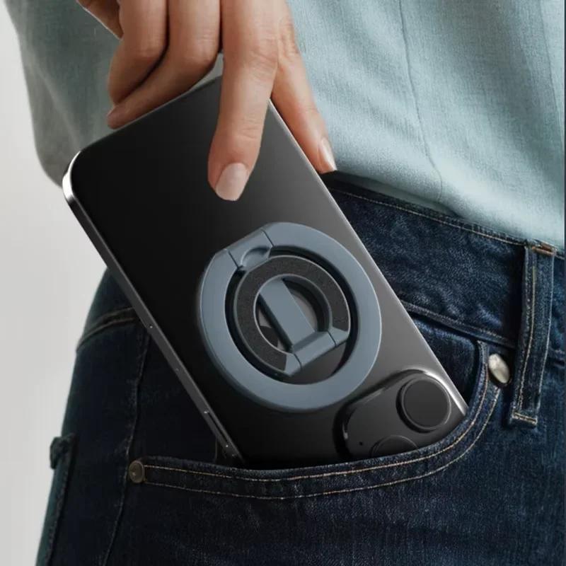 Suporte de Anel de Dedo Magnético para Celular Suporte Dobrável para Mesa Para Magsafe iPhone 16/15/14/13/12 Pro Max Suporte de Celular Dupla Face