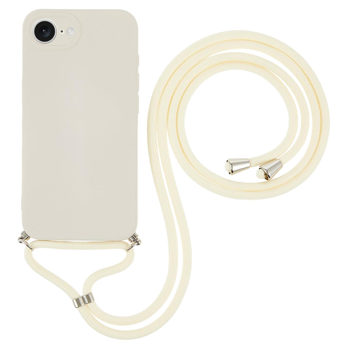 

Для iPhone 16e Чохол Гнучкий ТПУ Підкладка з волокна Захист від ударів Кросбоді Чохол для телефону White