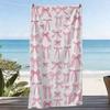Oversized Roze Strik Microvezel Strandlaken, Sneldrogend Zeer Absorberend voor Vakantie aan Zee Zwembadfeest Cadeau