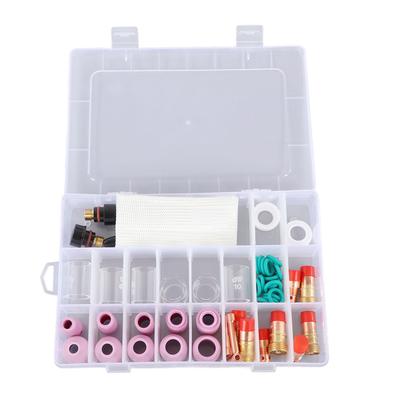 Kit de Accesorios para Antorcha de Soldadura TIG de 56 Piezas Boquilla de Cerámica Portavasos de Vidrio Equipo para Pistola WP17 18 26