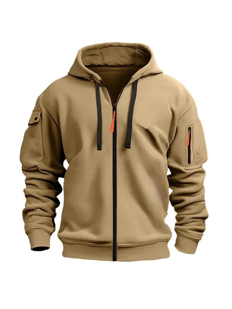 Men's Multi-Pocket Zipper Hoodie - 2025 Spring/Autumn Casual Sportswear
