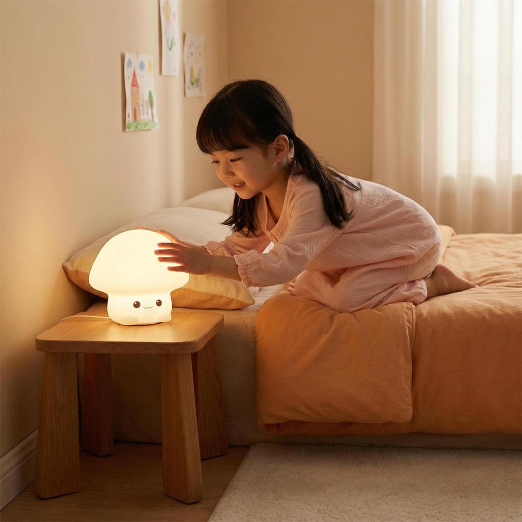 Mushroom Silicone Night Light: Children's Cartoon Atmosphere Sleep Light