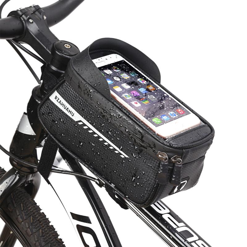 Bicycle Front Beam Bag Front Tube Cycling Bag Bicycle Waterproof Phone Case Holder Touchscreen Waterproof Bag Accessories