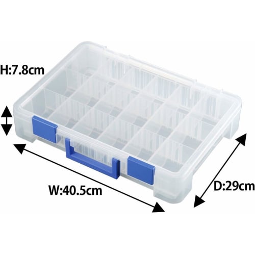 JEJ Astage Parts Storage Box PS-400 Clear, 29cm Deep X 7.8cm High X 40.5cm Wide, Set of 6, for DIY Tools and Fishing Tackle