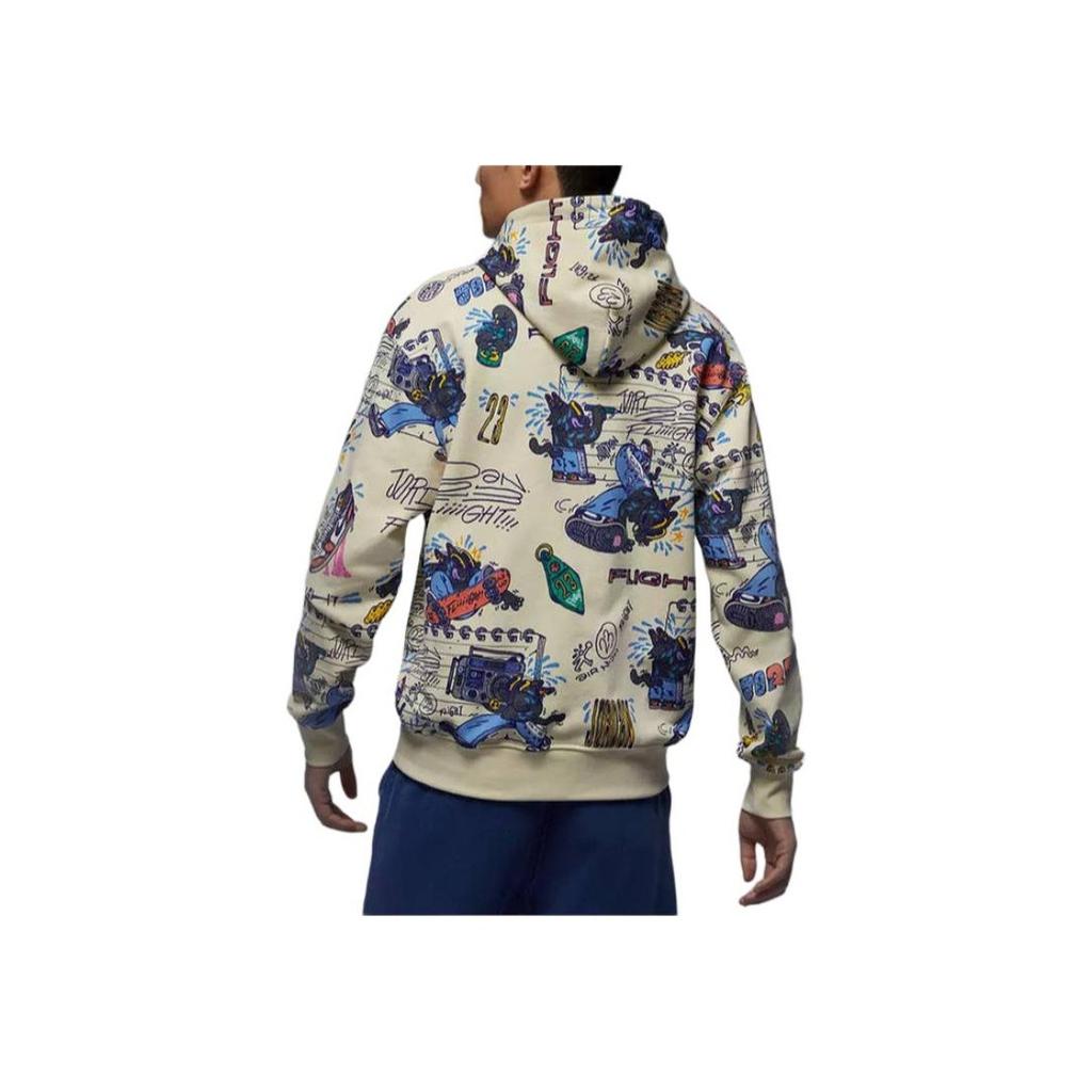 Jordan Graffiti Design Casual Thin Fleece Pullover Long Sleeve Sweatshirt Men Sweatshirt Coconut-Milk FV8594-113