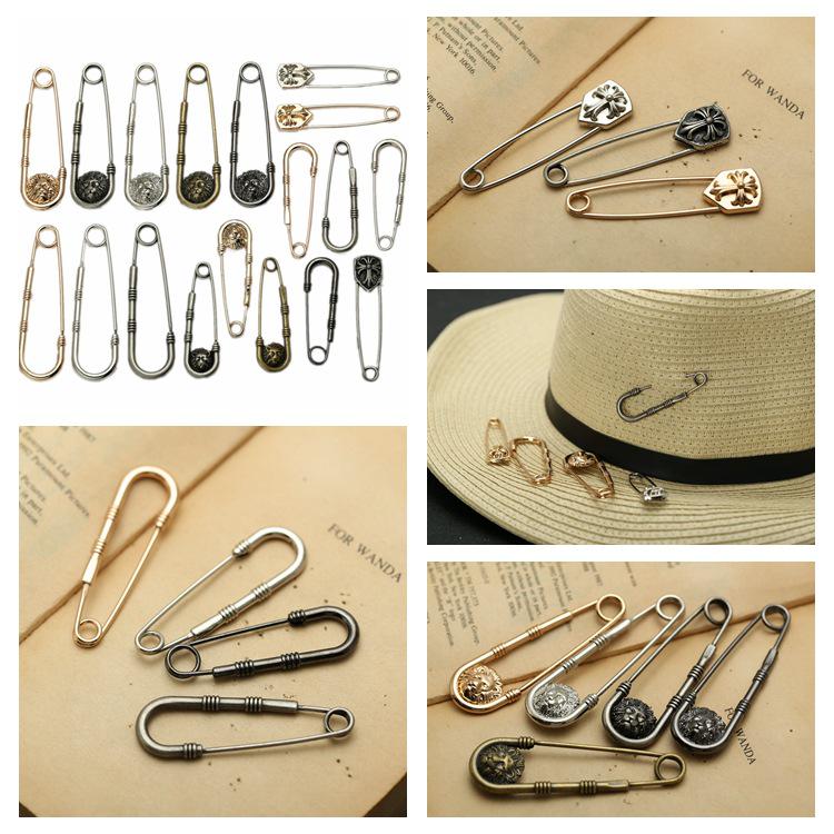 Versatile Retro Lion Head Brooch: Irregular Pendant & U-shaped Safety Pin