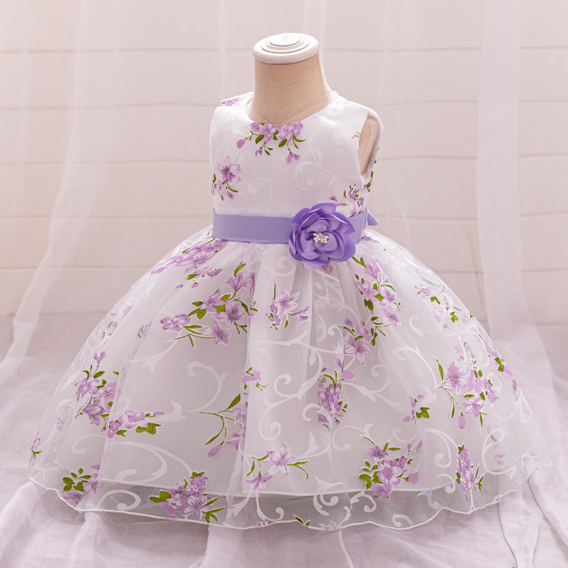 

Детское сетчатое платье для крещения, девочки-цветочницы, свадьбы и особых случаев 80 cm фиолетовый