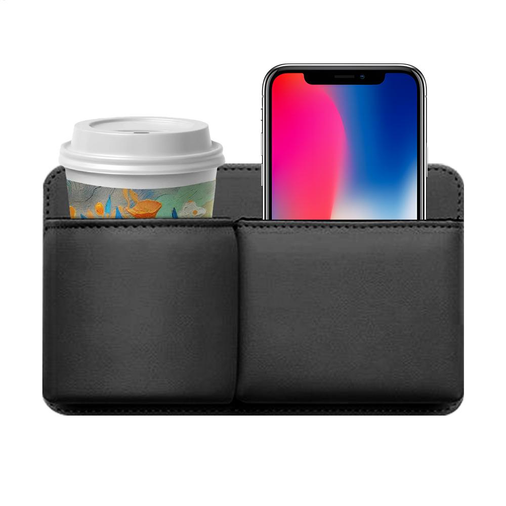 Backseat Cup Holder Leather Bottle Holder For Car Backseat Automotive Storage Organization For Truck RV Automotive Pickup Sedan