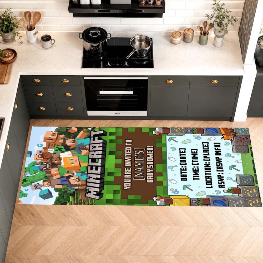 Minecraft Customize Your Name Kitchen Rug Runner Rug Laundry Mat Hallway Entryway The Best Gift Choice