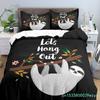 Liebliches Faultier Bettbezug-Set Cartoon Tier Bettwäsche-Set für Mädchen Jungen Teenager Wohnheim Schlafzimmer Dekor Mikrofaser King Bettdeckenbezug