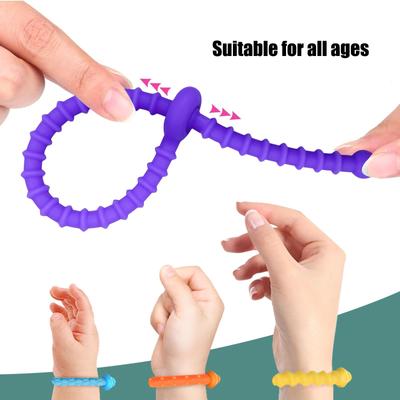 Sensorisches Dekompressionsspielzeug für Kinder und Erwachsene, elastische Silikontextur, verstellbares Dekompressionsarmband