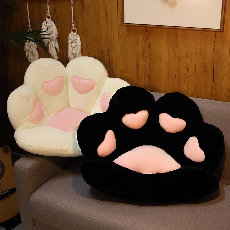 Half-Surround Bear Paw Cushion - Faux Rabbit Fur Cat Paw Sofa Tatami Cushion